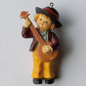 Vintage Bradford Collectible Ornament Boy with Instrument Figure